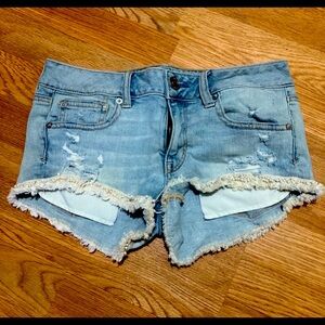 Vintage American Eagle Denim Distressed Women Shorts 6